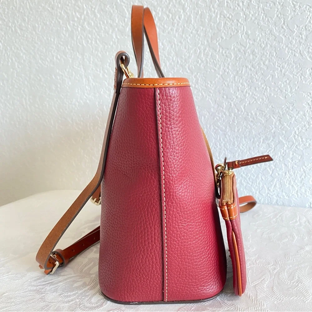 Dooney & Bourke Burgundy brown Leather 2 way briana Tote